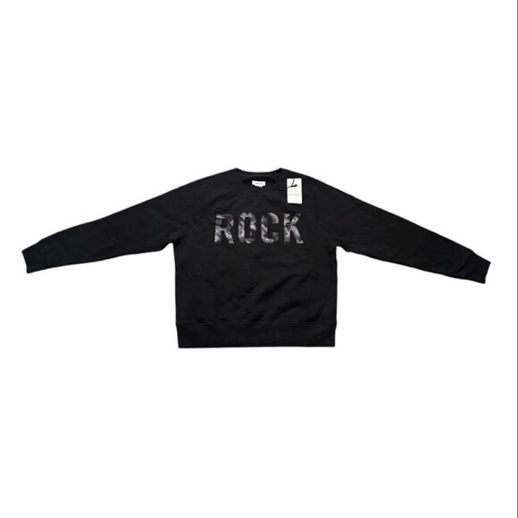 Zadig & Voltaire Black Crewneck Sweatshirt Upper Camo Strass 'Rock' Design Med - Picture 1 of 11